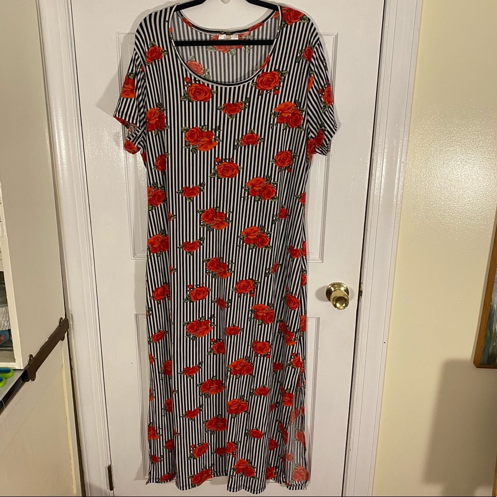 Striped floral dress